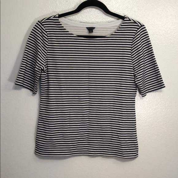 Ann Taylor Striped Short Sleeve Top - Picture 2 of 5